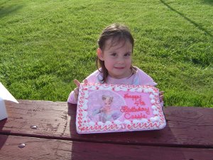 Cassie and her Barbie Cake